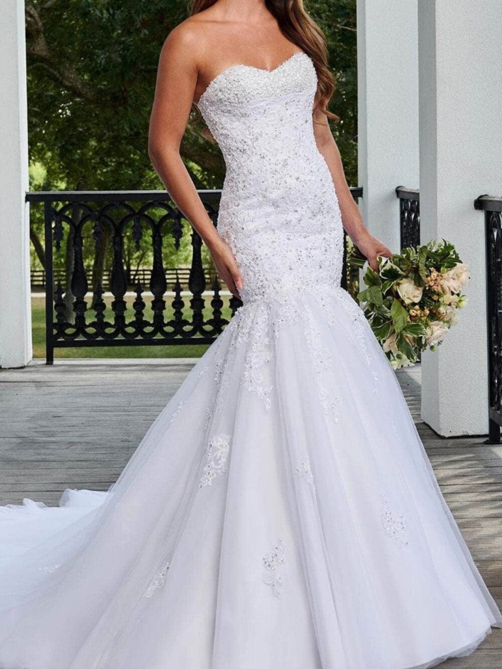 NWT Rachel Allan 6207 Strapless Mermaid Bridal Dresses Tulle Ivory Size 10
